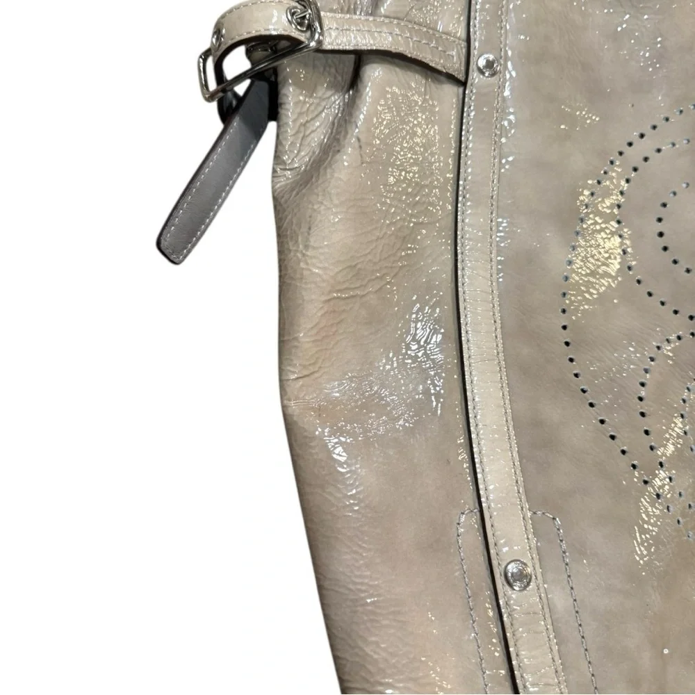 Coach Audrey 17063 Patent Leather Tote Y2K Glazed Leather Silver Hardware